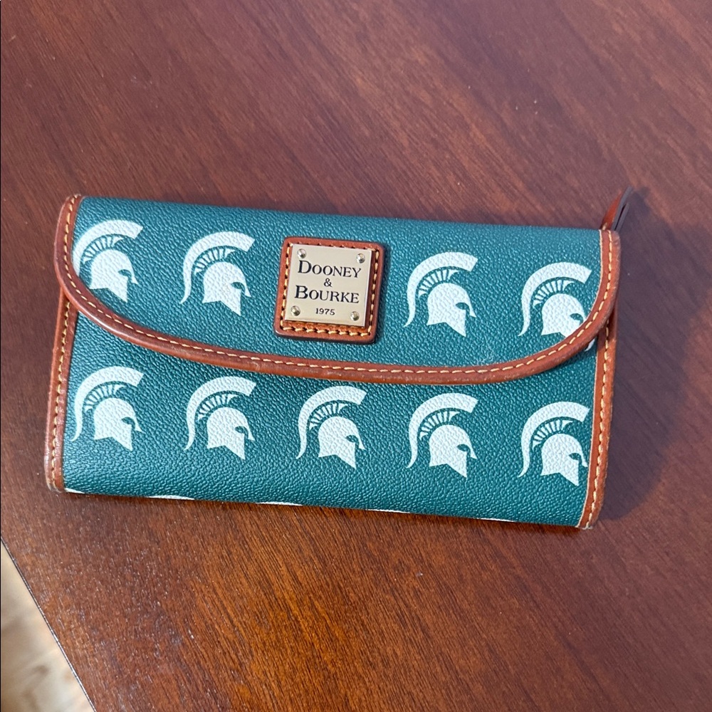 Dooney & Bourke Teal Wallet with Spartan Motif